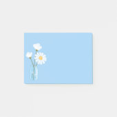 Simple White Daisies Mason Jar Hearts Bouquet Post-it Klebezettel (Vorderseite)