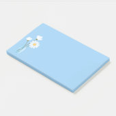 Simple White Daisies Mason Jar Hearts Bouquet Post-it Klebezettel (angewinkelt)