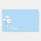 Simple White Daisies Mason Jar Hearts Individuelle Post-it Klebezettel (Vorderseite)