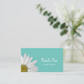 Simple White Daisy Trendy Botanical Visitenkarte (Stehend Vorderseite)