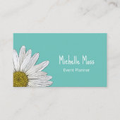 Simple White Daisy Trendy Botanical Visitenkarte (Vorderseite)