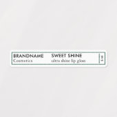 Simple White Emerald Green Glitzer Lip Gloss Etiketten (Design 1)