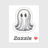 Simple White Ghost Halloween Aufkleber (Blatt)