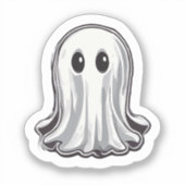 Simple White Ghost Halloween Aufkleber (Vorderseite)