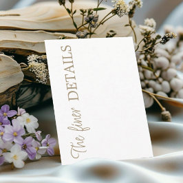 Simple White & Gold Wedding Details Begleitkarte