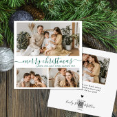 Simple White Green 3 Foto Collage Weihnachten