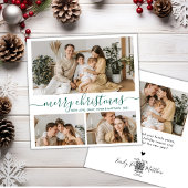 Simple White Green 3 Foto Collage Weihnachten
