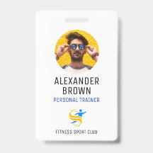 Simple White Logo And QR Code Employee ID  Photo