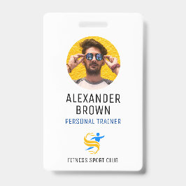 Simple White Logo And QR Code Employee ID  Photo Ausweis