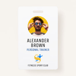 Simple White Logo And QR Code Employee ID Photo Ausweis