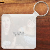 Simple White Minimalist Photo Keepsake Schlüsselanhänger (Rückseite)