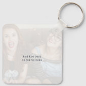 Simple White Minimalist Photo Keepsake Schlüsselanhänger (Rückseite)