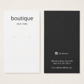 Simple White Modern Long Earring Display Card (Vorne & Hinten)