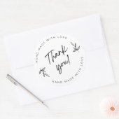 simple White Modern Vielen Dank Circle Sticker (Umschlag)