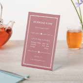 Simple White Office Opening Hours Dusty Pink Sockelschild (In SItu)