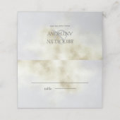 Simple White Opal Platzkarte (Außenseite Aufgefaltet)