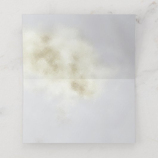 Simple White Opal Platzkarte (Innenseite Aufgefaltet)