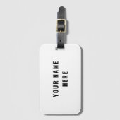 Simple White Out Modern Minimalist Simple Gepäckanhänger (Vorderseite Vertikal)