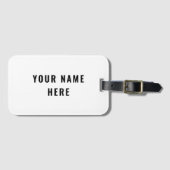 Simple White Out Modern Minimalist Simple Gepäckanhänger (Vorderseite (Horizontal))