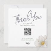 Simple White QR Code Bridal Shower Thank You Card Dankeskarte (Vorderseite)