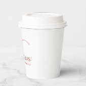 Simple white red modern Merry Christmas Pappbecher (Links)