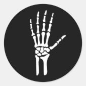 Simple White Skeletts Handknochen Halloween Runder Aufkleber (Vorderseite)