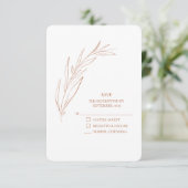 Simple White Terra Cotta Wedding RSVP Karte (Stehend Vorderseite)