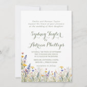 Simple Widlflower Formal Wedding Invitation Einladung (Vorderseite)