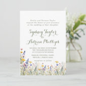 Simple Widlflower Formal Wedding Invitation Einladung (Stehend Vorderseite)