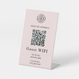 Simple Wifi Password &  Network | Business QR Code Sockelschild