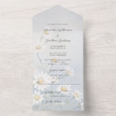 Simple Wild Daisies on Bale Gray Blue All In One Einladung (Innen Boden)
