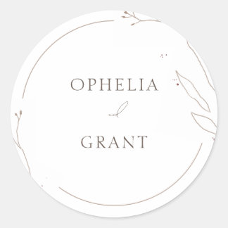 Simple Wild Grass Wedding Danke Stickers