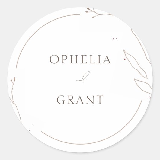 Simple Wild Grass Wedding Danke Stickers (Vorderseite)