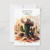 Simple Wild West Cowboy Birthday Dankeskarte (Vorderseite)