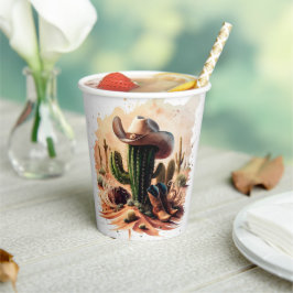 Simple Wild West Cowboy Birthday Pappbecher