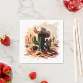 Simple Wild West Cowboy Birthday Serviette