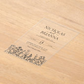 Simple Wildflower Boho Wedding Modern Acryleinladungen (Ablage )