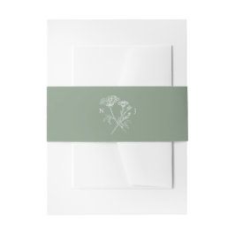 Simple wildflower meadow green white wedding einladungsbanderole