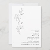Simple Wildflower Minimalist Chic Elegant Wedding Einladung (Vorderseite)