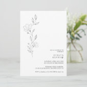 Simple Wildflower Minimalist Chic Elegant Wedding Einladung (Stehend Vorderseite)