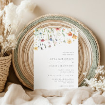 Simple Wildflower Wedding Invitation
