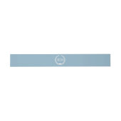 Simple Winter Sky Blue  Monogram Einladungsbanderole (Flach)