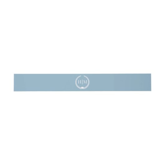 Simple Winter Sky Blue  Monogram Einladungsbanderole (Flach)