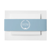 Simple Winter Sky Blue  Monogram Einladungsbanderole (Vorderseite Beispiel)