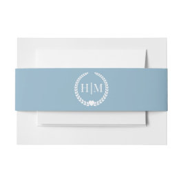 Simple Winter Sky Blue Monogram Einladungsbanderole