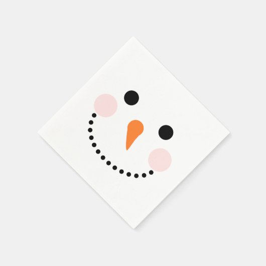 Simple Winter Snowman Face Serviette (Ecke)