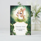Simple Woodland Bunny Birthday Dankeskarte (Stehend Vorderseite)