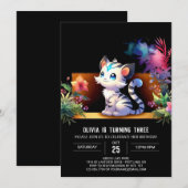 Simple Woodland Tiger Birthday Einladung (Vorne/Hinten)