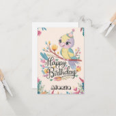 Simple Woods Parrot Digital Geburtstag Karte (Vorderseite/Rückseite Beispiel)