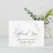 Simple Wreath Greenerity Wedding Vielen Dank Dankeskarte (Stehend Vorderseite)